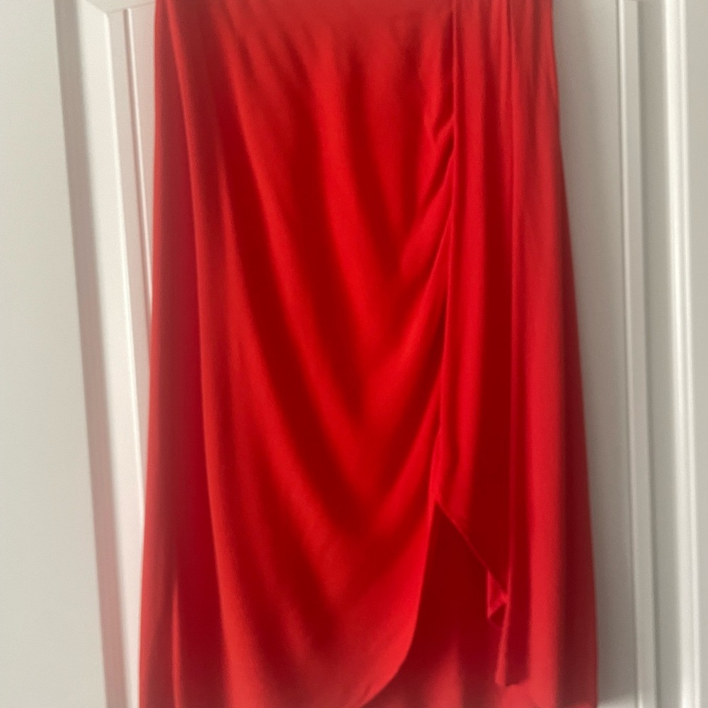 Red Women's Faux-Wrap Skirt